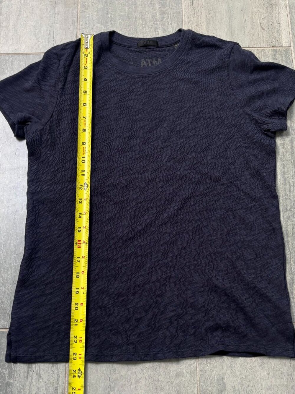 ATM Anthony Thomas Melillo Slub Cotton Crewneck Tee Blue Medium - Picture 6 of 9